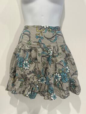 Vintage EDC by Esprit Y2K Floral Drop Waist Tiered Ruffle Mini Skirt S